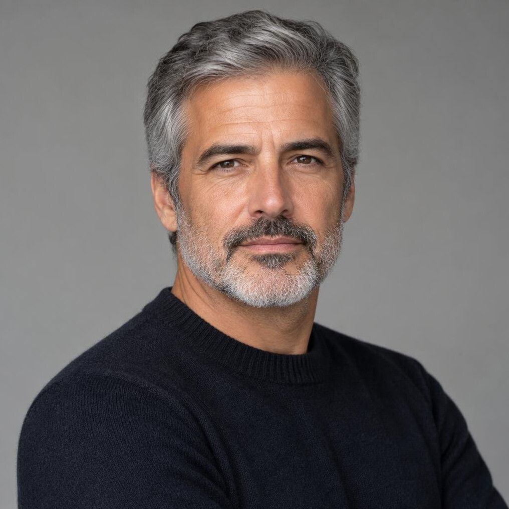 Portrait of a Portuguese male senior editor