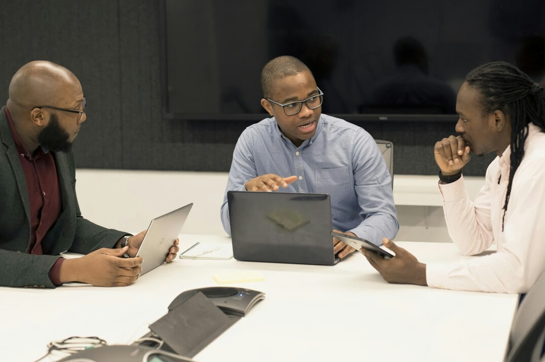 client receiving report in meeting