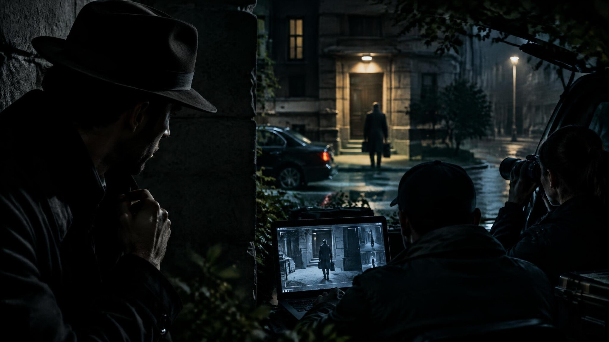 private detective in shadows